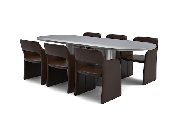 PSD stół i krzesła samodzielnie na białym tle stół do jadalni zestaw samodzielnie na białym tle