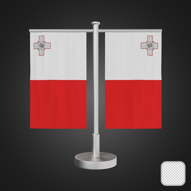 Stół Z Flagami Malta Ilustracja 3d