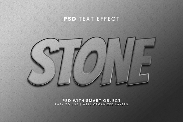 시멘트 및 바위 텍스트 스타일을 사용한 Stone 3d 편집 가능한 텍스트 효과