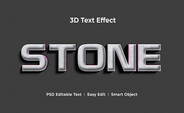 stone 3d text effect mockup template