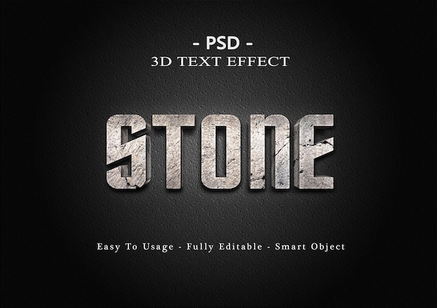 PSD 石の3dテキスト効果テンプレート