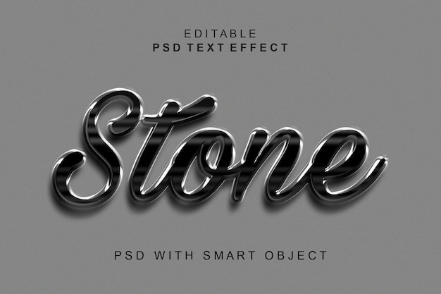 Stone 3d text effect