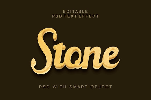 Stone 3d text effect