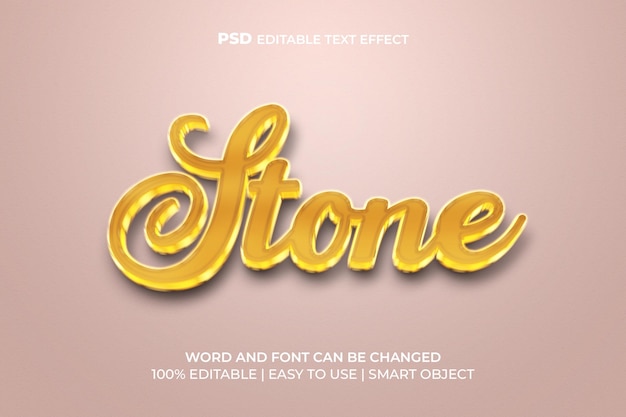 stone 3d text effect