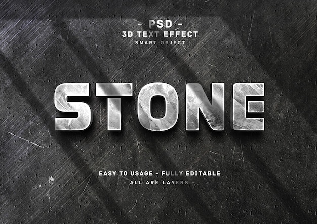 Stone 3d text style effect