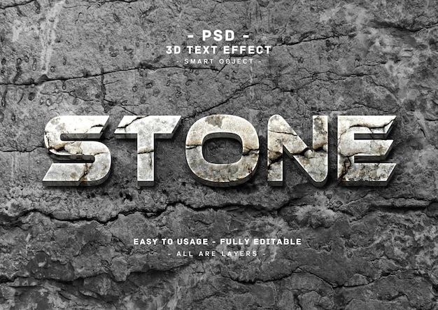 Stone 3d text style effect