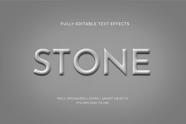 Stone 3d text style effect