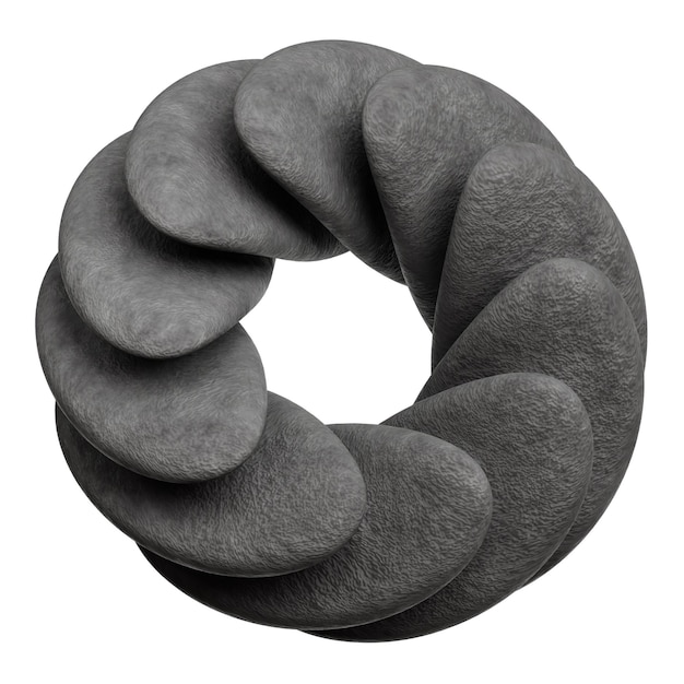 stone abstract shape 3d icon isolated on the white background
