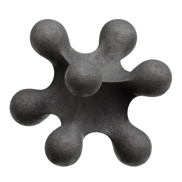 stone abstract shape 3d icon isolated on the white background