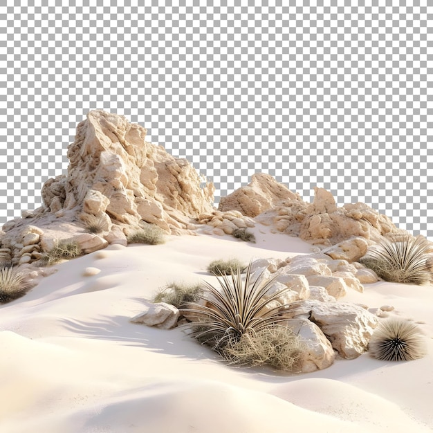 PSD 투명 한 배경 에 있는 디저트 에 있는 돌 과 모래 ai generated