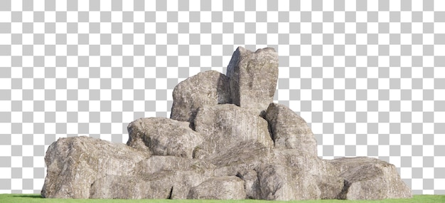 Stone cliff scene cutout 3d rendering