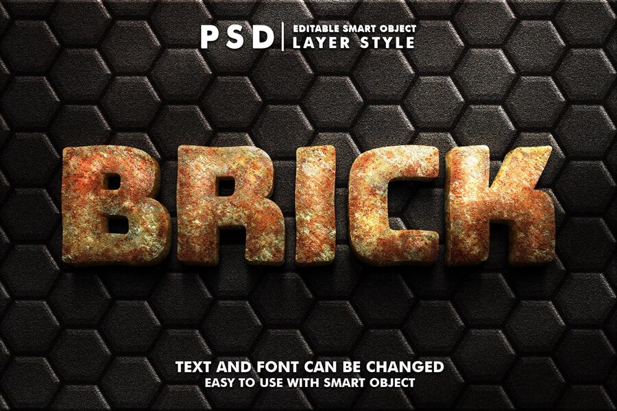Premium PSD | Stone editable psd text effect