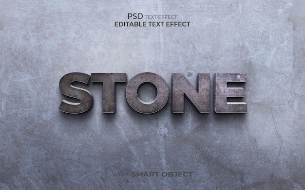 PSD stone editable text effect with background texture 3d syle text effect