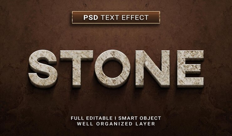 Stone editable text effect