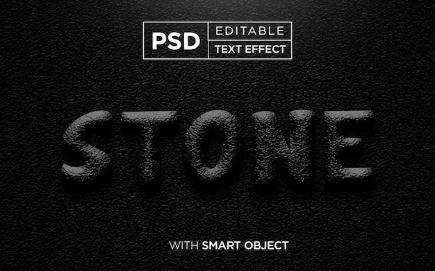 Stone Edytowalny Efekt Tekstowy Makieta Typografii ściennej