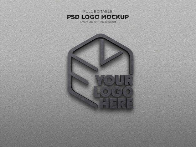 Stone effect 3d logo mockup