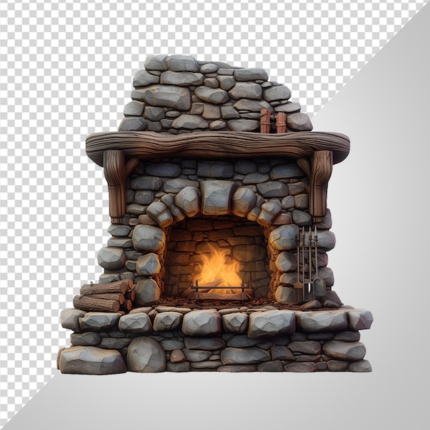 PSD stone fire place