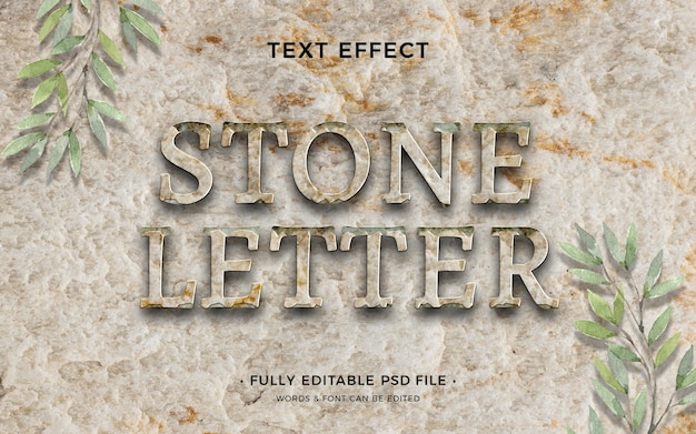 PSD stone letter text effect