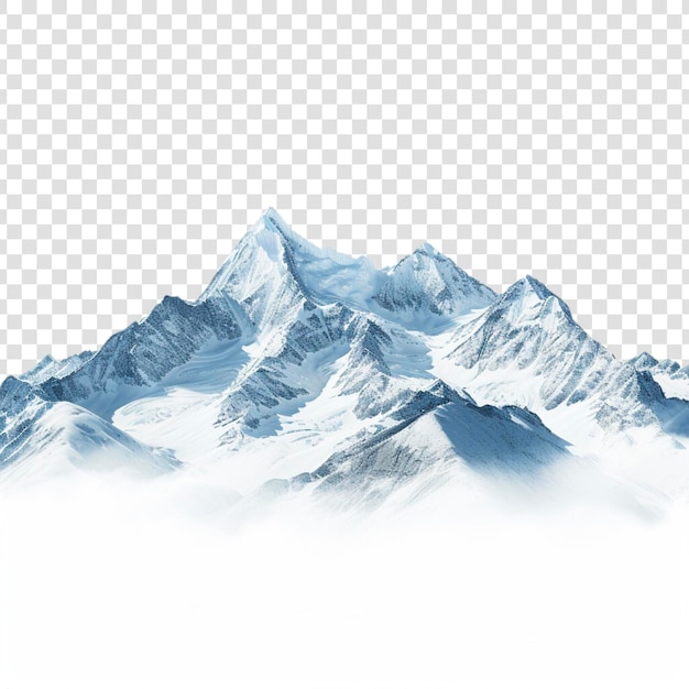 PSD stone mountain cutout landscape scene on a transparent background