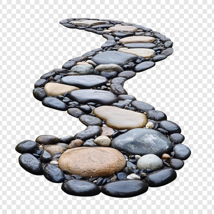 PSD stone path isolated on transparent