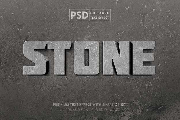 PSD stone realistic text effect