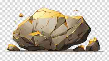 PSD stone rock isolated on transparent background vector illustration