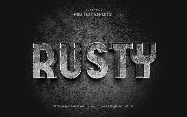 Stone rusty wall editable text effect