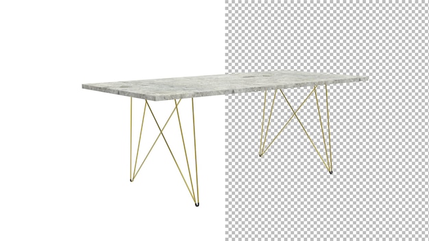 Stone table angle view without shadow 3d render