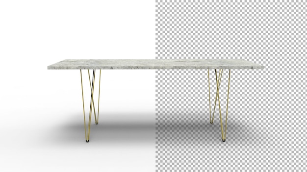 Stone table front view with shadow 3d render