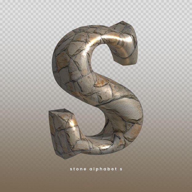 PSD stone text 3d letter