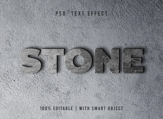 PSD stone text effect editable