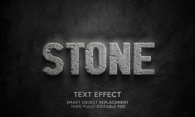 PSD stone text effect template