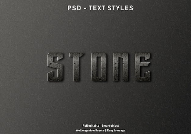 Stone text effects style editable psd