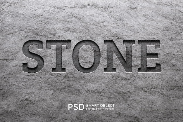 PSD effetto stile testo di pietra