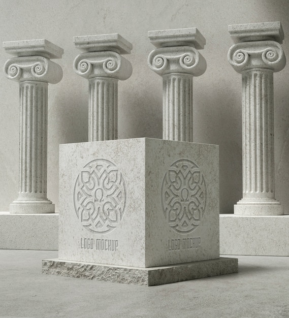 PSD石头与古希腊雕刻图案