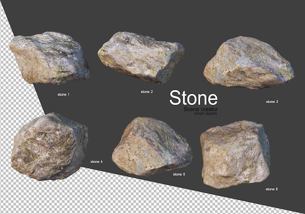 PSD stones from various natural landscapes