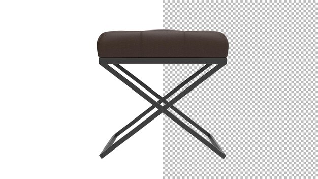 stool chair front view without shadow 3d render