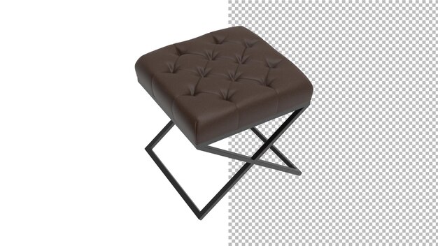 stool chair top view without shadow 3d render