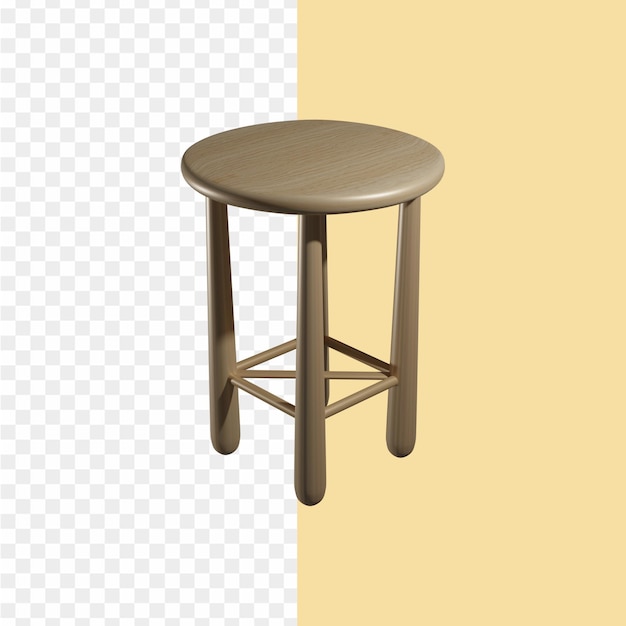 A stool with a yellow background