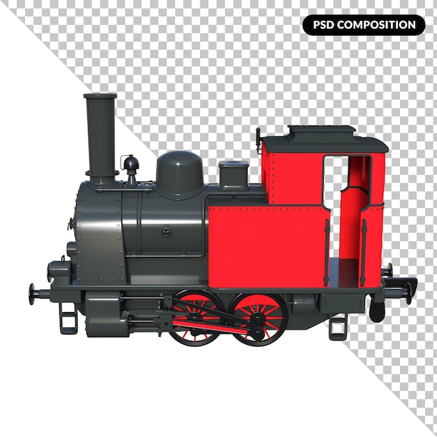 stoomlocomotief geïsoleerde 3D-rendering
