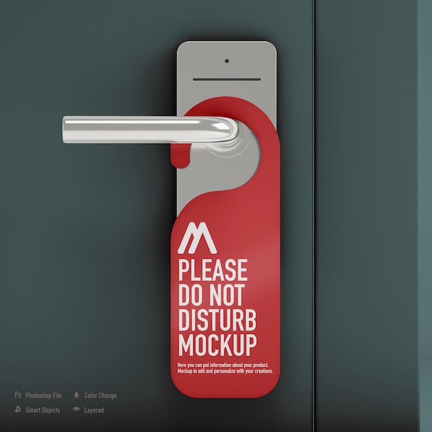 PSD stoor de deurhanger-mockup die bij de deur is geïsoleerd niet