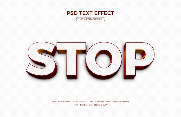 Stop editable 3d text effect template