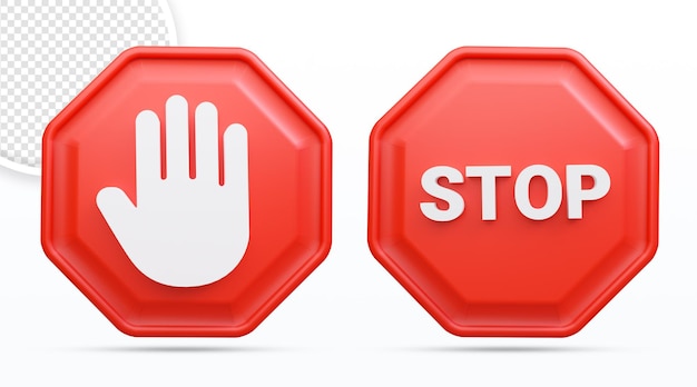 PSD stop hand icon stop sign