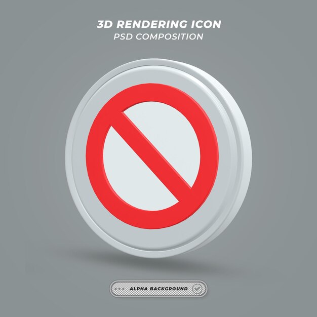 PSD icona di arresto nel rendering 3d