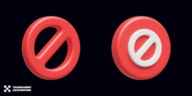 Stop sign block icon in 3d render