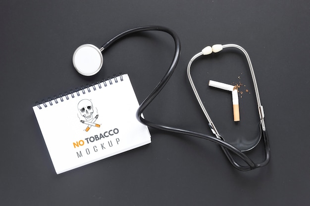 Stop smoking concept with stethoscope