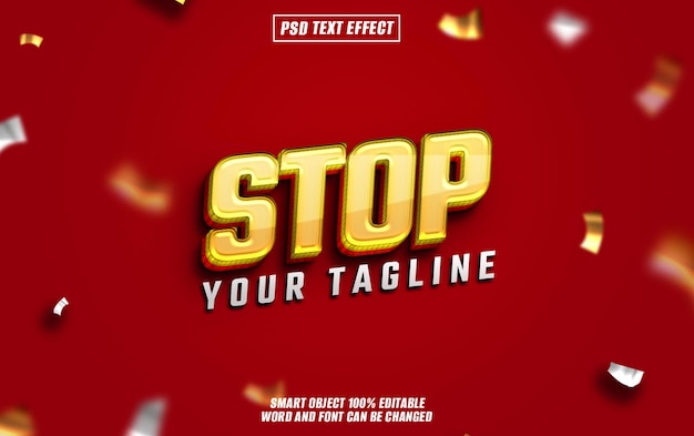 stop text effect font editable typography 3d text
