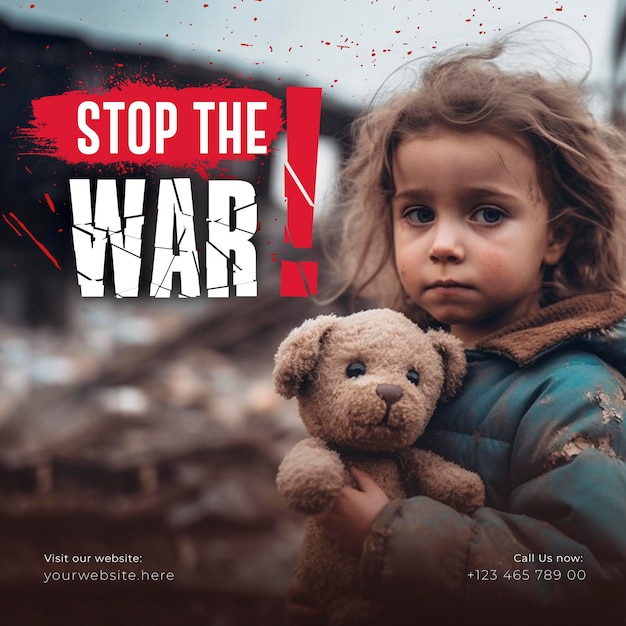 Stop The War 소셜 미디어 게시물 템플릿