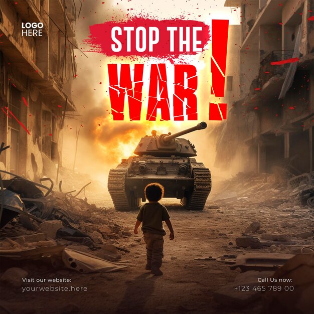 Stop the war social media post template