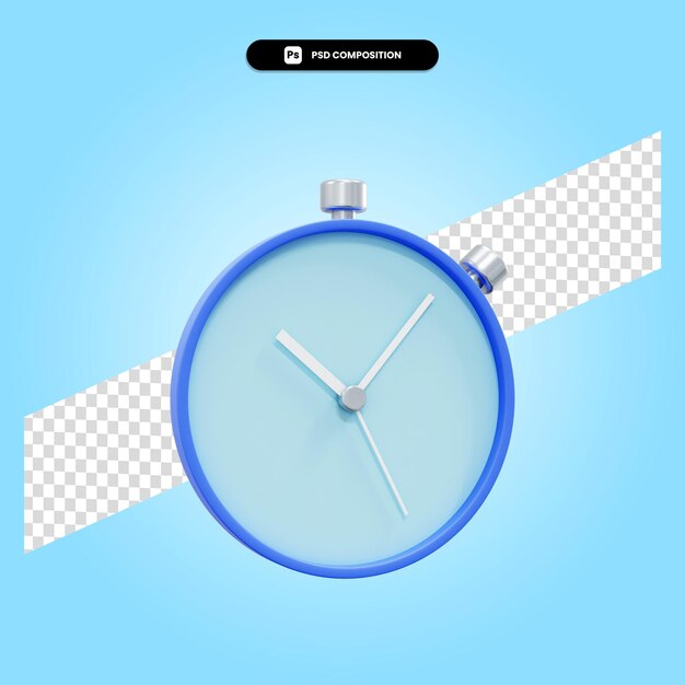 Stopwatch 3d render illustratie geïsoleerd